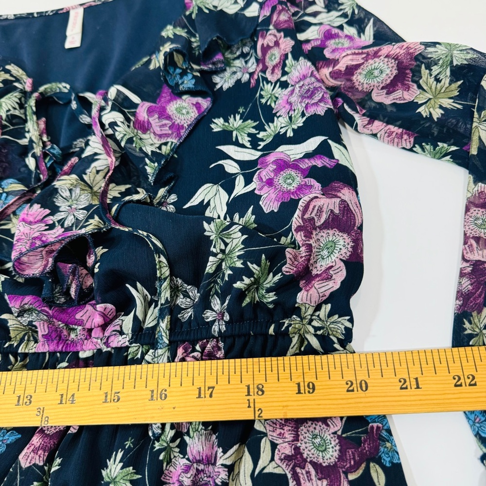 Xhilaration Floral Lace-Up Romper - Black and Purple - Picture 11 of 15